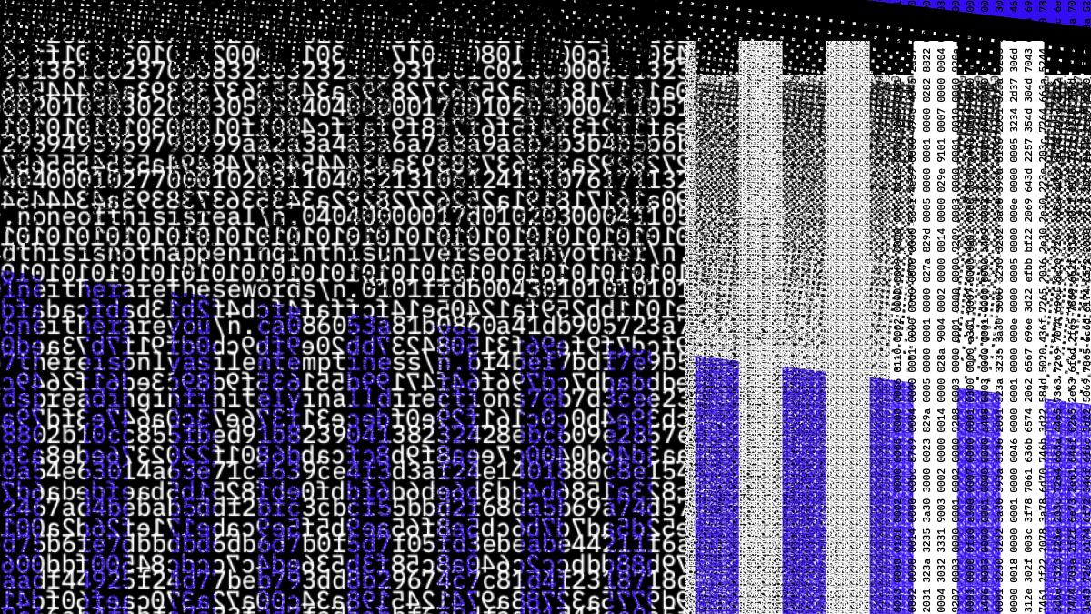 Grunge textures made of code and pixel dither patterns